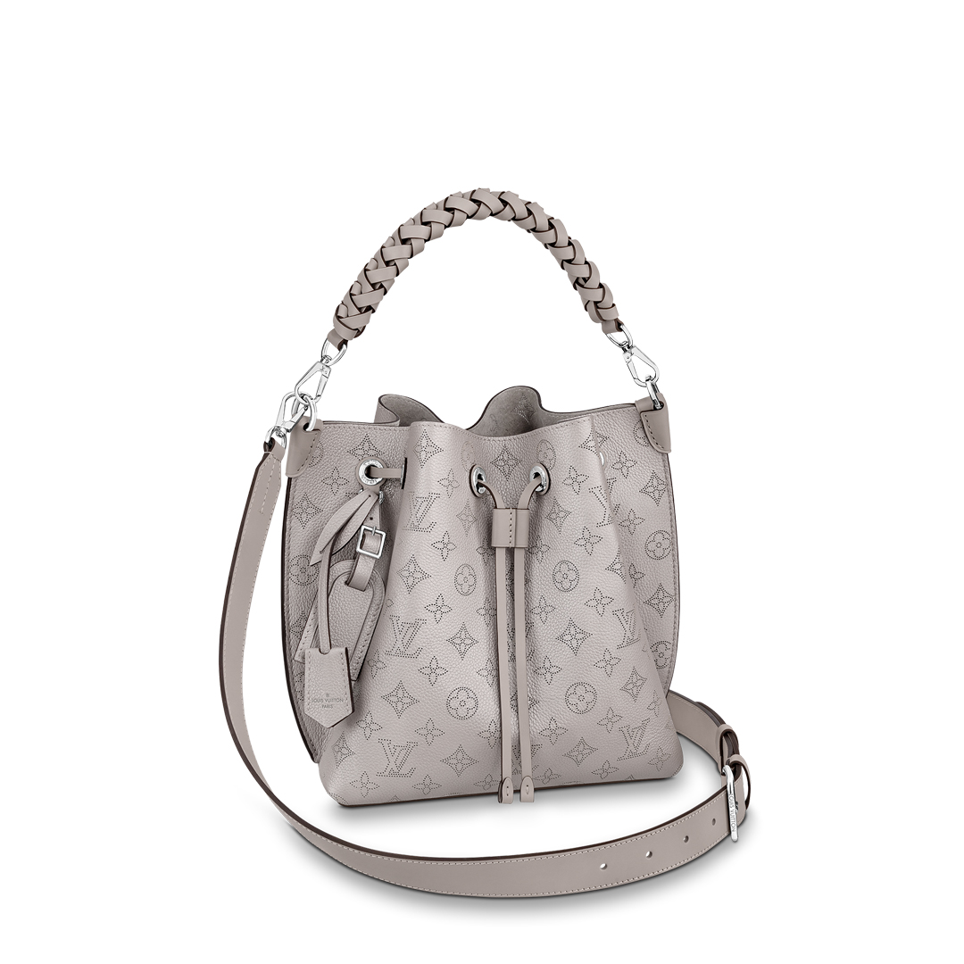 Louis Vuitton MURIA Bucket Bag Mahina Leather M58788 Light Grey